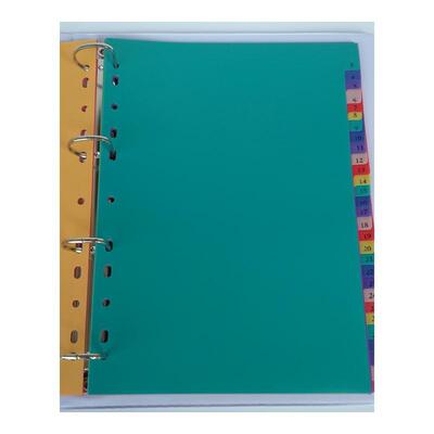 A4  31Pages Colored PP Binder Index Divider 11Holes Archives
