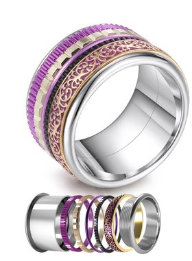 Koaem 5 Pieces Accessories Mix Aluminum and Copper Rings Wom