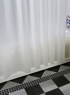 bathroom waterproof pure white shower curtain thicken