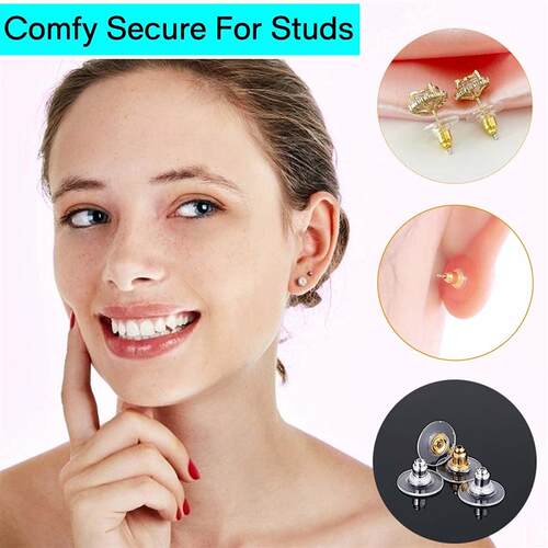 100pcs/lot Rubber Earring Backs Stopper Earnuts Stud Earring
