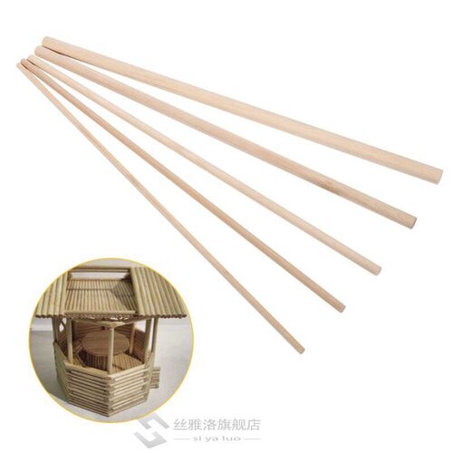 10pcs 30cm Long DIY Wooden Arts Craft s Dowels Pole Rods Swe