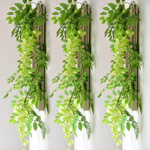 7ft 2m Flower String Artificial Wisteria Vine Garland Plants