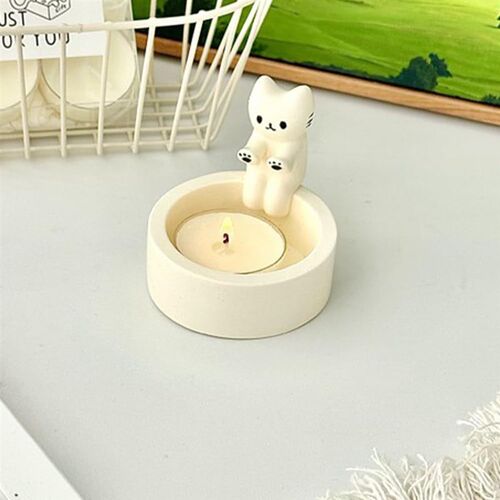 Cartoon Kitten Candle Holder卡通小猫蜡烛架情人节小猫取暖装饰