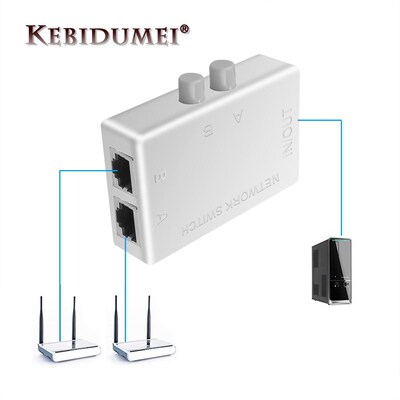 Kebidumei Mini 2 Port RJ45 RJ-45 Network Switch Ethernet Net