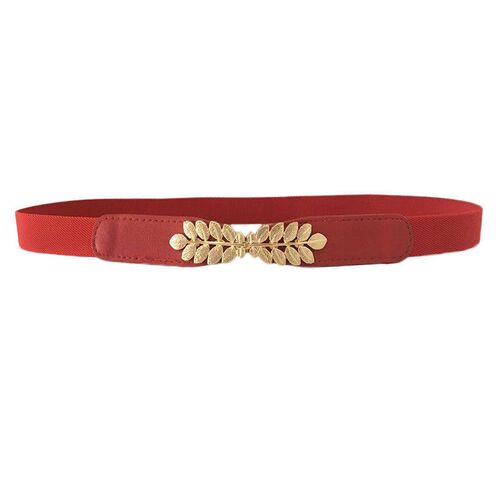 Fashion Women PU Black White Waist Band Thin Elastic Waist B