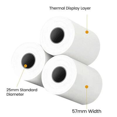 10 Rolls Mini Printer Label er 57x25MM Self-adhesive Paper T