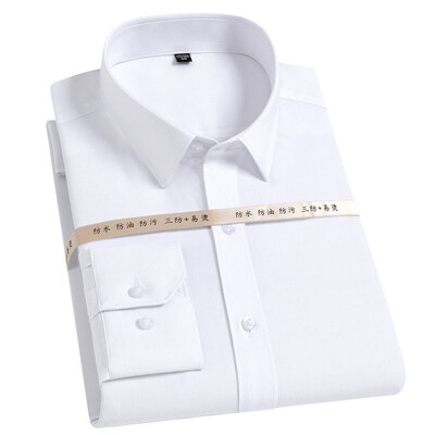 Three-proof White Shirt Mens Long-sleeved Non-ironing Elast