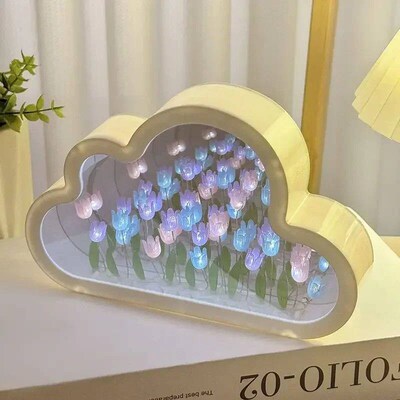 Tulip Cloud Sea of Flowers Handmade Night Light Creative Lig