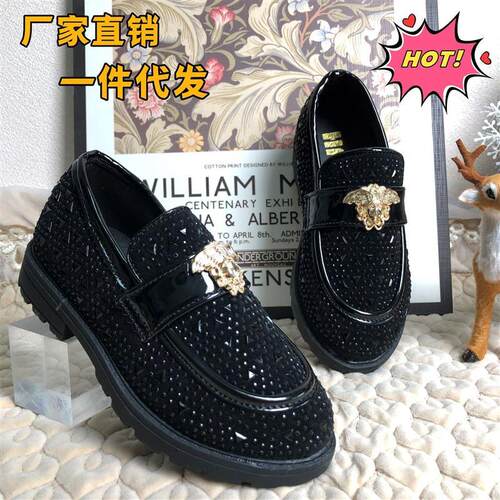 New 2025 Fashion Black Leather Shoes黑色小皮鞋新款2025时尚