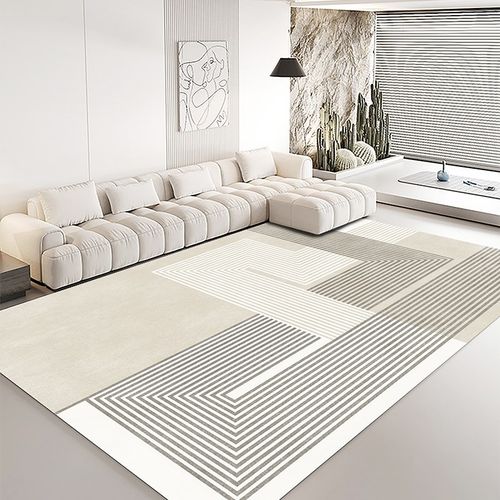 奶油风地毯客厅沙发茶几毯防水防污床边毯免打理家用加厚卧室地垫