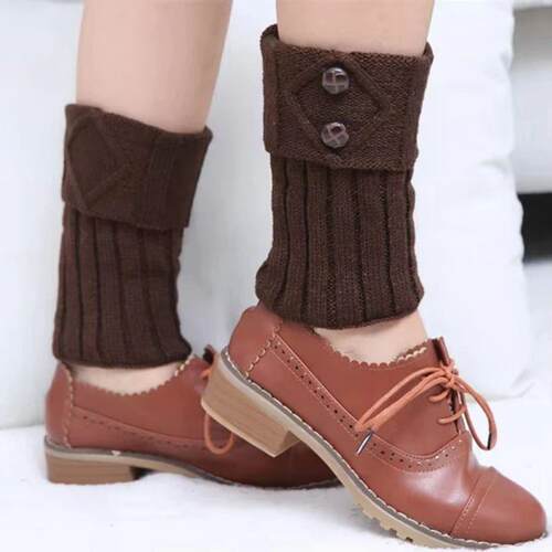 Autumn Winter Womens New Short Rhombus Flip 2 Button Foot W