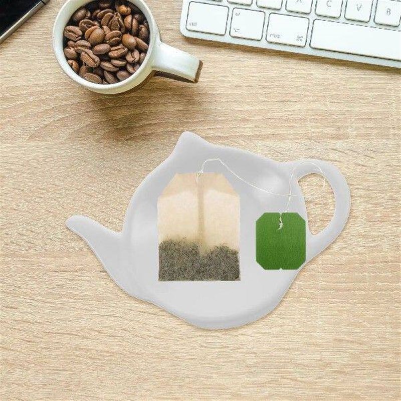 4 Pcs Tea Bag Saucer Bags Plate Food Ceramic Teabag Holder - 实物图