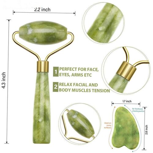 Face Massager Roller Gua sha Jade Store Scraper Roller massa