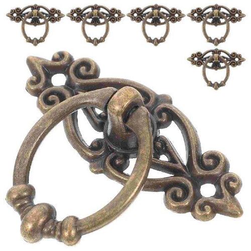 6 PCS Drawer Handle Dresser Drop Ring Handles Pulls Zinc