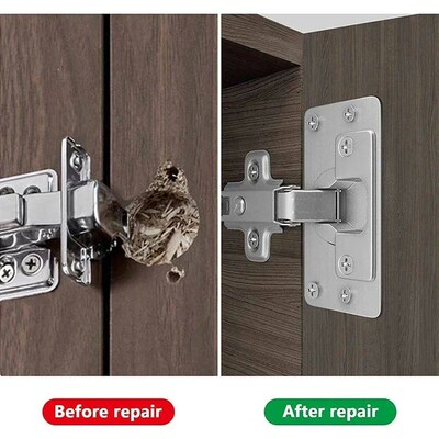 1/2/4Pair Hinge Repair Plate Cabinet Furniture Drawer Table