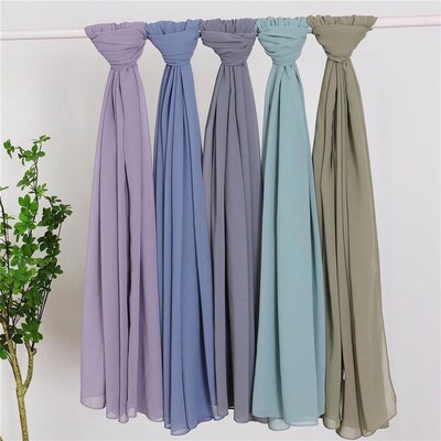 Single color chiffon scarf for womens headscarf雪纺围巾头巾