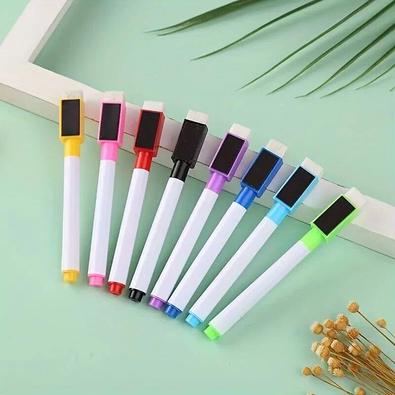 8 Colors Dry Erase Pen with Magnetic Markers for Office Whit图片