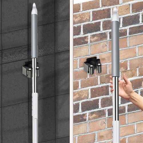 Stainless Steel Mop Clip Broom Holder Stand Pipe Hooks Wall