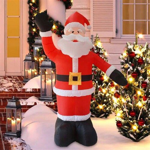 Inflatable Illuminated Santa Claus Ornament 2.4M Cartoon