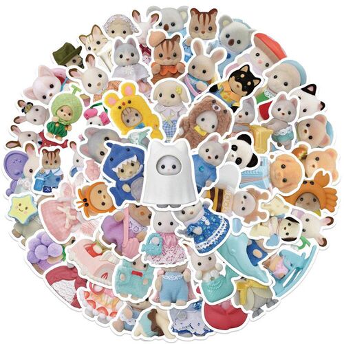 10/30/55pcs Kawaii Calico Critters ers for Laptop Scrapbook