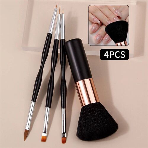 4 Pcs Nail Drawing Pen, Dual End Nail Art Pen Brush Acrylic