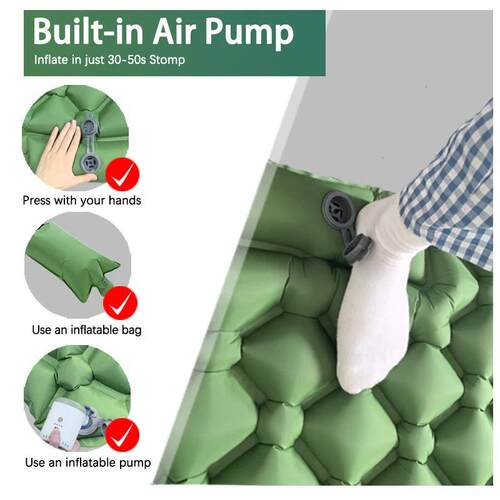 Outdoor Camping Inflatable Mattress Sleeping Pad With Pillow