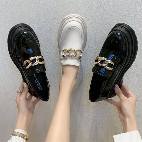 Flat Shoes Women 2025 Slipon Leather Shoes Thick Sole Loafer