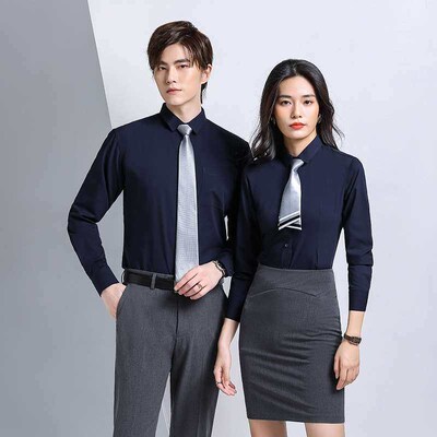 Stetch Bamboo Fiber Non-Ironing White Shirt Long-Sleeved Bus