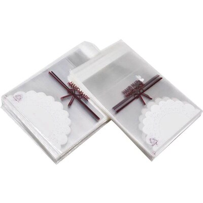 50 Pcs 7*10cm/7*7cm  Cute Pink Bow Design Cake Gift Packages