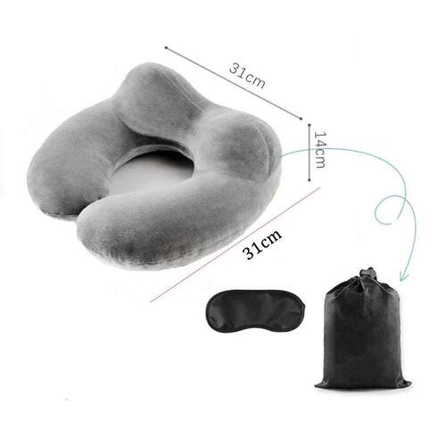 U-Shape Travel Pillow for Airplane Inflatable Neck Pillow Tr