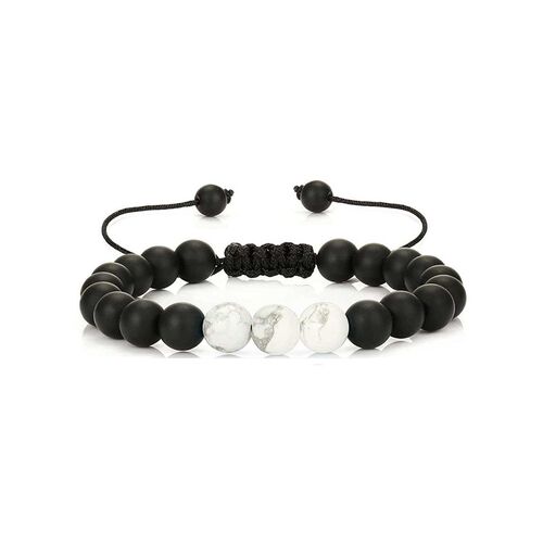 Three White Pine Volcanic Stone Mens Beaded Brlet Lava Rock
