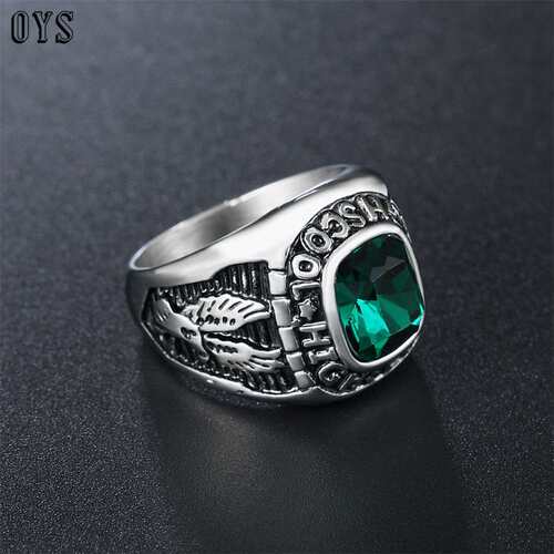 R0152-NK02 Retro high scool military ring mens titanium ste