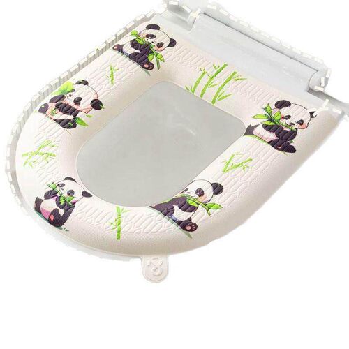 Waterproof Toilet Seat Cover with Cartoon Pattern, Handle, a