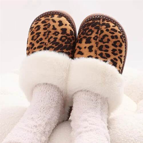 Crestar Women Winter House Slippers Lady GirlsLeopard Warm F