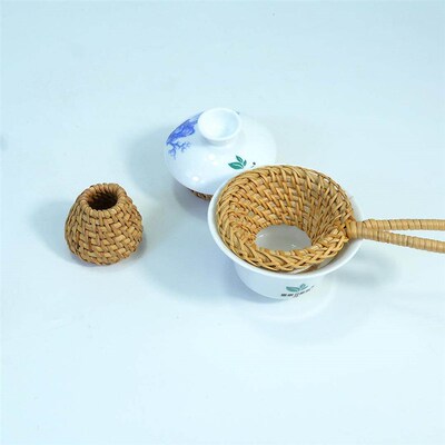 Handmade Rattan Teapot Gaiwan Lid Holder Rack Stand Kung Fu