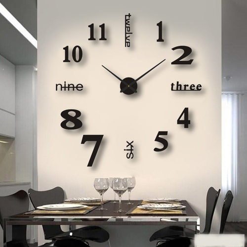 3D Mirror Number Wall Clock ers 40cm Modern Design DIY Digit