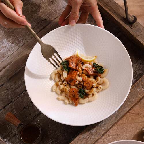 Ceramic Dinnerware Pure Color Plates Bowls for Pasta Salad