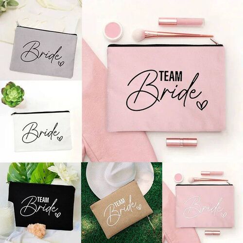 2023 Team Bride Printed  Makeup Bag Bridesmaid Pocket Lipsti