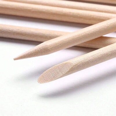 LULAA 100Pcs Wood Sticks for Nails Double Sided  Multi Funct