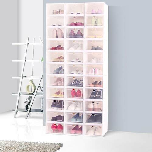 3PCS Transparent plastic shoe box dustproof Shoes cabinet