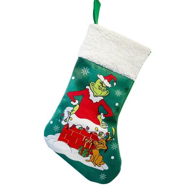 Christmas Grinch Christmas Stockings Green Hair Strange Cand