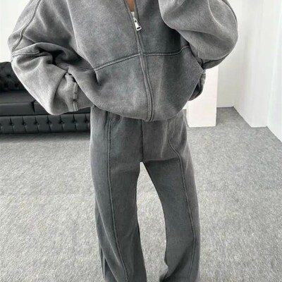 Casual Sweatshirt Pants Sets Women Loose Long Sleeve Top Hig