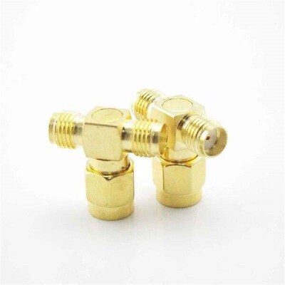 3 Way T Type SMA Male Plug to 2 SMA Female Jack adapter RF