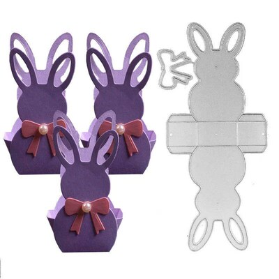 Easter Bunny Box Cutting Dies DIY Rabbit Metal Craft Embossi