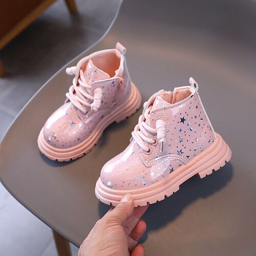 Girls Fashion Boots 2025 FW Shiny Kids Leather Boots Soft So