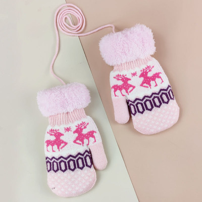 Baby Gloves Kids Girls Boys Mittens Winter Warm Plus Velvet