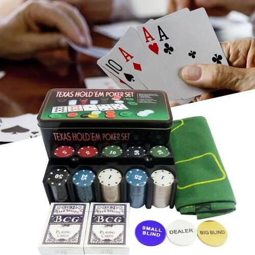 200Pcs Poker Chips Party Table Game Poker Tokens Case Set Po
