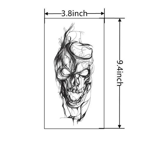 15 Days Waterproof Tattoo Sticker Skull Flower Half Arm Temp