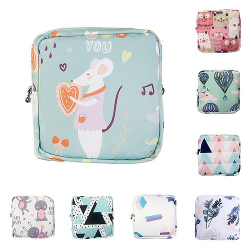 Women Portable Sanitary Napkin Storage Bag Cotton Travel Mak