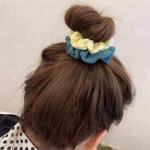 Solid Elastic Scrunchie Hair Ties Rubber Bands for Women Gir